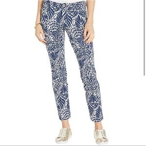 Lilly Pulitzer High Tide Navy By Land Or By Sea Kelly Knit Skinny Ankle size 6